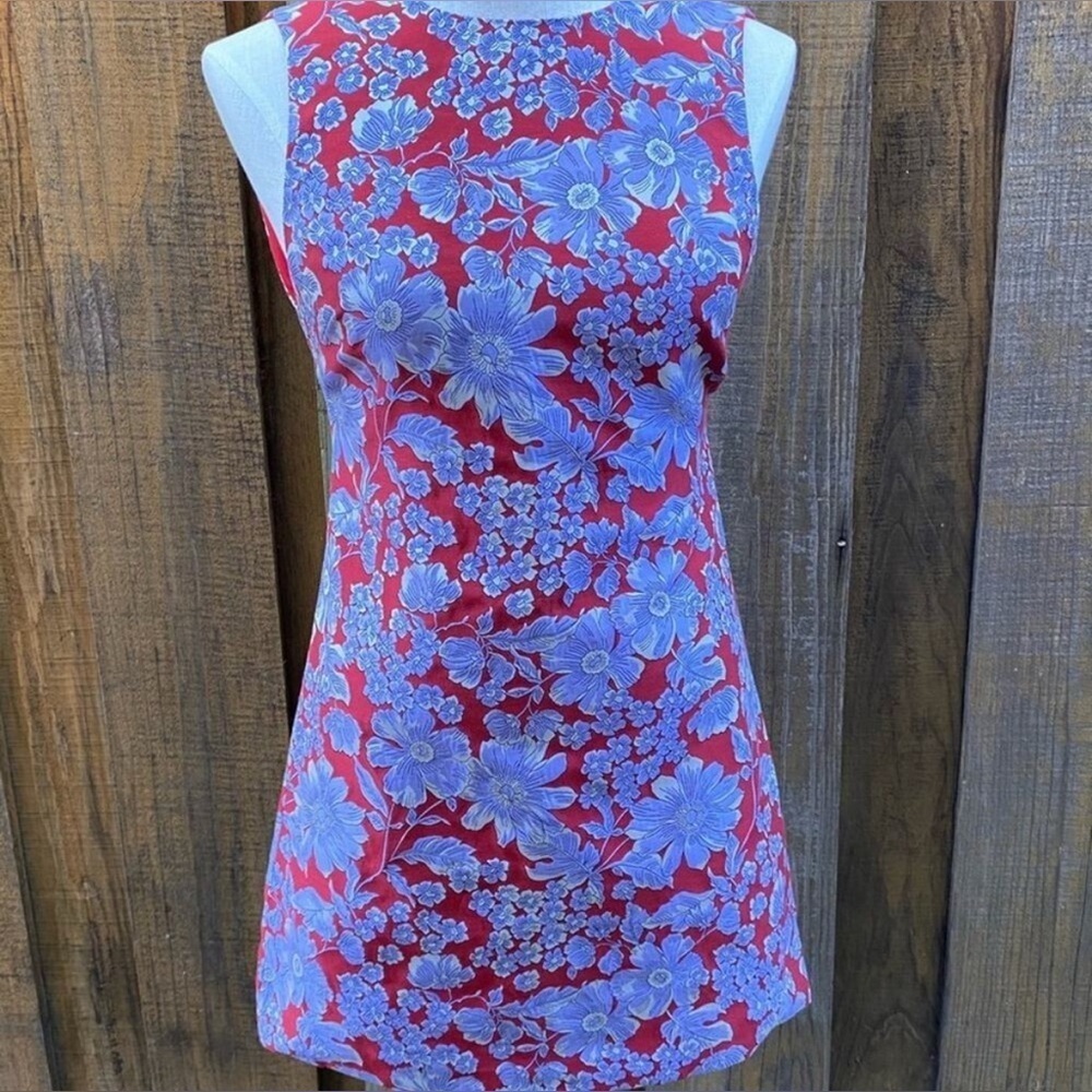 Alice + Olivia Coley Floral Mini Dress Ruby Multi size 2 - Picture 5 of 11